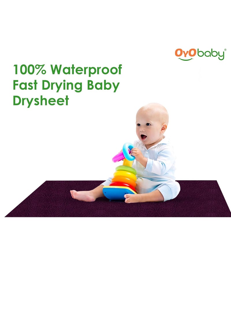OYO BABY OYO BABY Dry Sheet, Anti-Piling Fleece, Extra Absorbant & Quick Dry Sheet for Baby & Adult, Mattress Proector Waterproof Bed Sheet, Baby/Adult - Single Bed - (72" X 36") - Plum  - Image 3