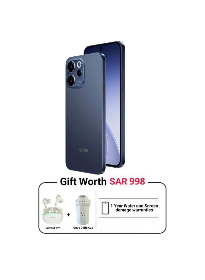 أوبو رينو15F ثنائي الشريحة توالايت بلو 12GB رام 256GB + هدايا - نسخة الشرق الأوسط - Image 1