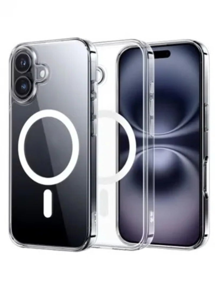 Magnetic Case Cover for iPhone 16 Plus 5G, Compatible with MagSafe,Anti-Yellowing Crystal Clear Shockproof Protection Back Cover, Ultra Slim Strong Magnet Phone Shell Case for iPhone 16 Plus 5G  - Image 1