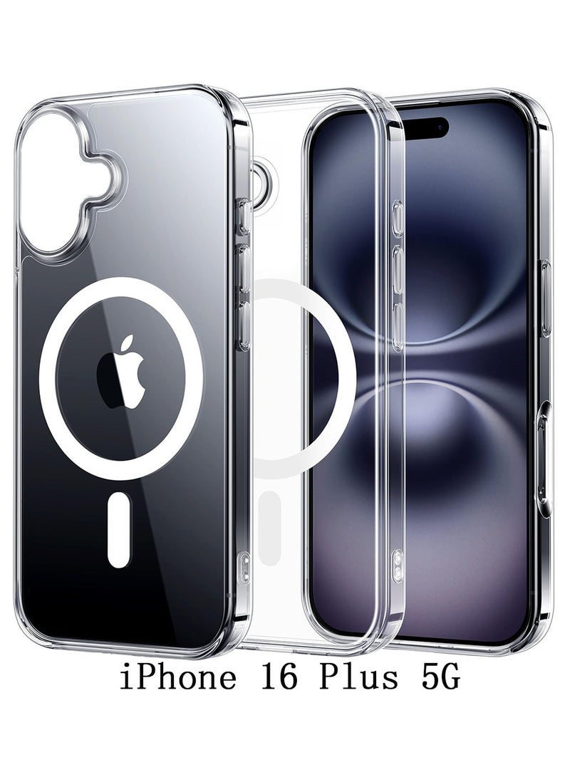 Magnetic Case Cover For iPhone 16 Plus 5G, Compatible with MagSafe,Anti-Yellowing Crystal Clear Shockproof Protection Back Cover, Ultra Slim Strong Magnet Phone Shell Case for iPhone 16 Plus 5G - Image 1