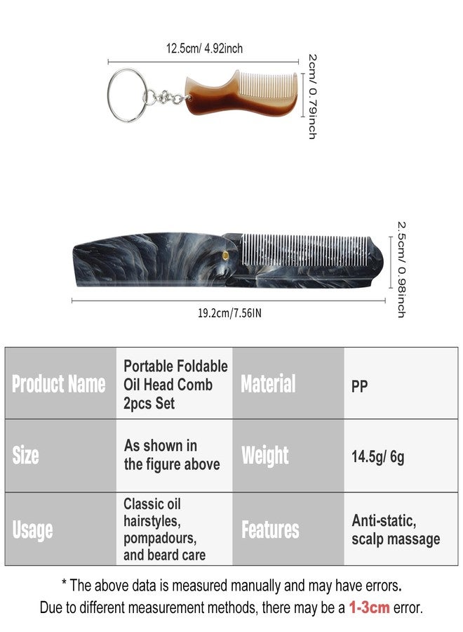 BARBERPLAN 2 Pieces Folding Pocket Comb for Men, Mini Fine Tooth Beard Comb for Everyday Grooming Styling Hair, Beards or Mustache - Image 2