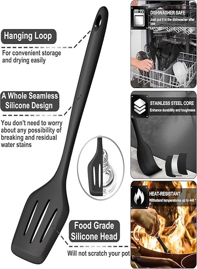 44 قطعة أواني المطبخ مجموعة أواني الطهي السيليكون المقاومة للحرارة مجموعة أواني المطبخ مع ملعقة حاملة، ملعقة ملعقة مطبخ معكرونة أداة المطبخ مجموعة أدوات الطهي بدون عصا غسالة الأطباق - Image 4