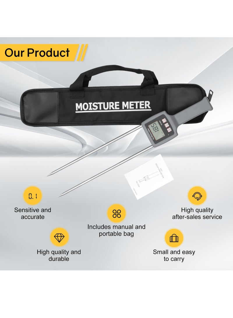 Zikra TK100H Portable Hay Moisture Tester, Precise & Fast Measurements Hay Moisture Meter With Probe, Moisture Meter Probe for Hay, Froage Grass, Leymus Chinensis, Alfalfa and Other Hays - Image 5
