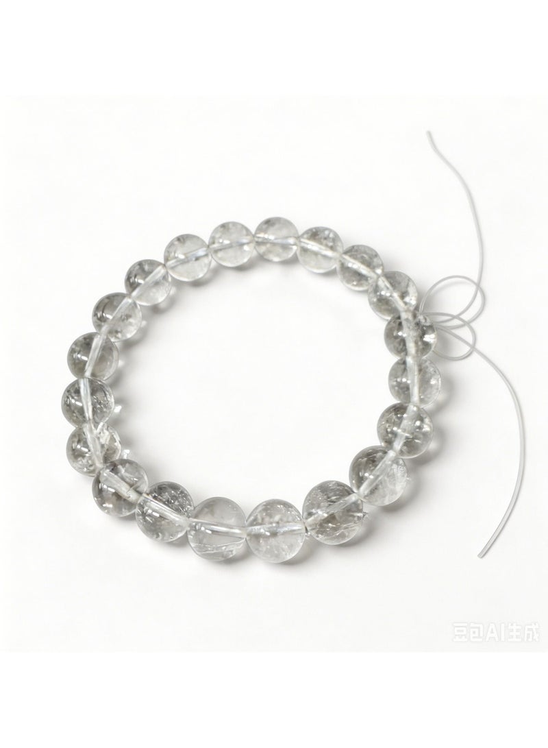 Treehut Clear Quartz Rock Crystal Bracelet For Men Women Natural Healing Stone Energy Beaded Bracelets - Image 1