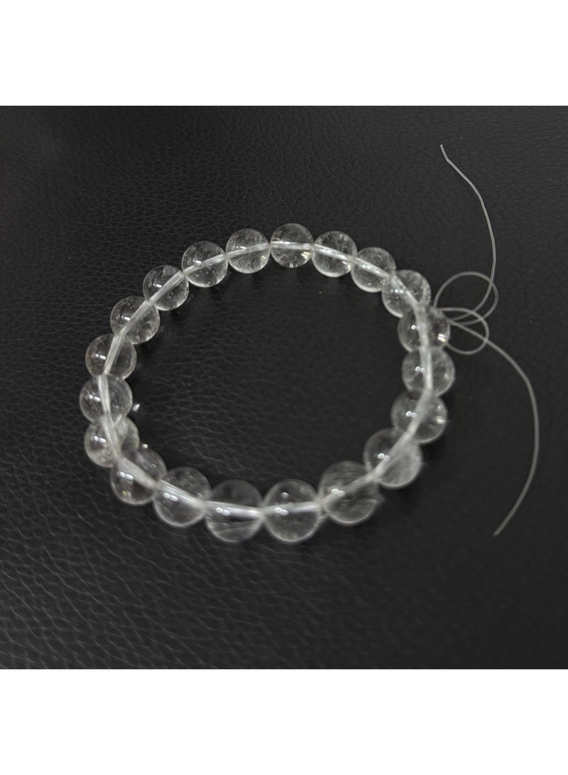 Treehut Clear Quartz Rock Crystal Bracelet For Men Women Natural Healing Stone Energy Beaded Bracelets - Image 3