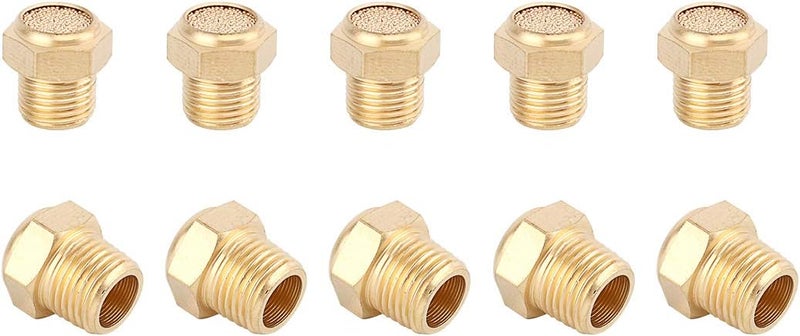 Sns PSV-N01 Male Thread 1/8 NPT Brass Pneumatic Exhaust Muffler Silencer 10 PCS Per Pack - Image 1