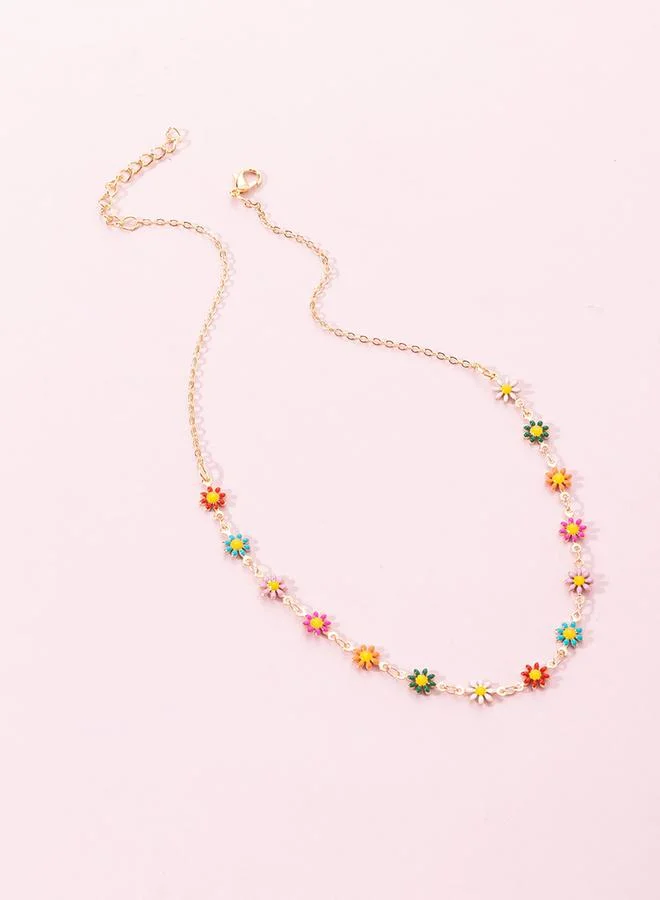 Take Two Take Two Flower Decor Necklace