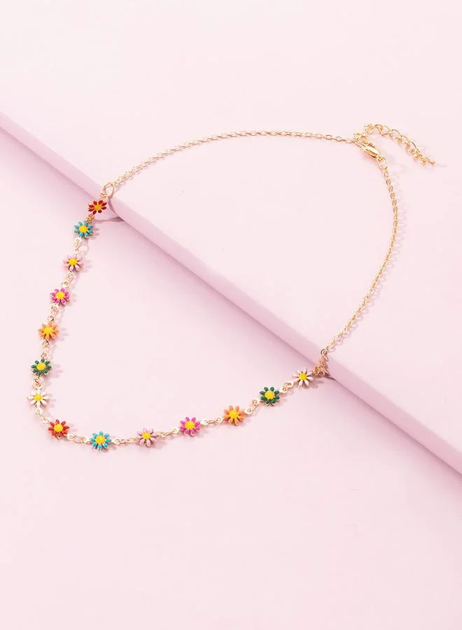 Take Two Take Two Flower Decor Necklace