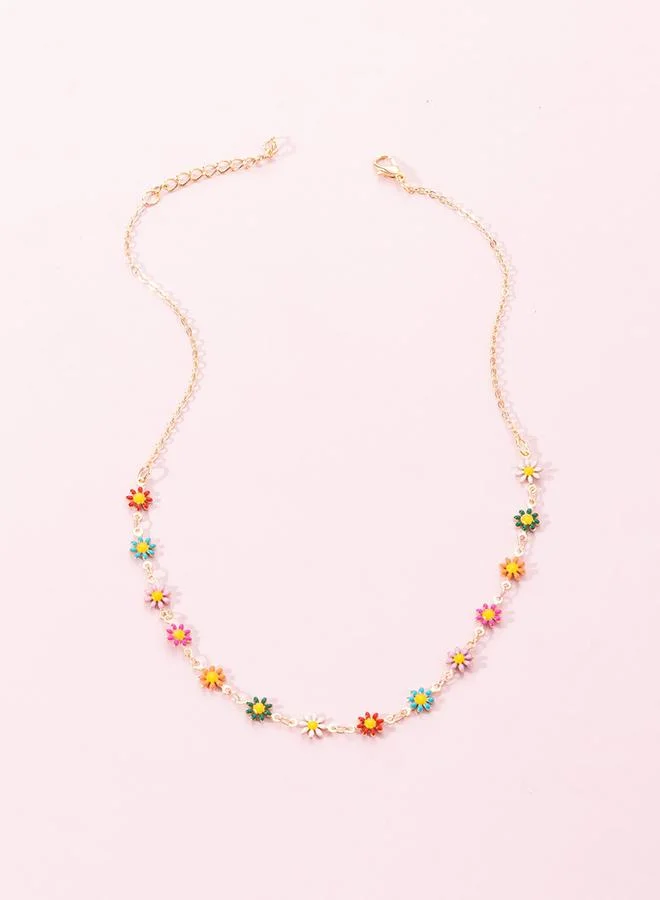 Take Two Take Two Flower Decor Necklace