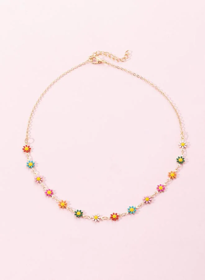 Take Two Take Two Flower Decor Necklace