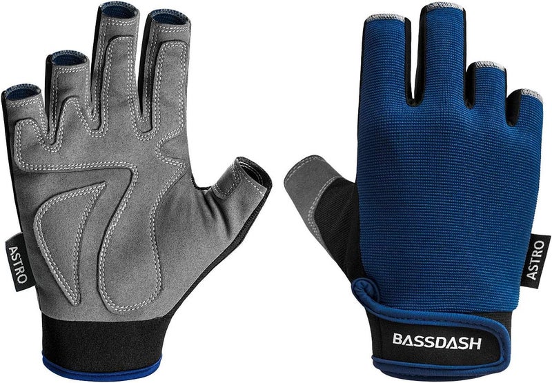 Bassdash Astro Heavy-Duty Sure Grip Fishing Gloves for Men and Women - Fingerless Design for Fishing, Kayaking, and Outdoor Activities - Image 1