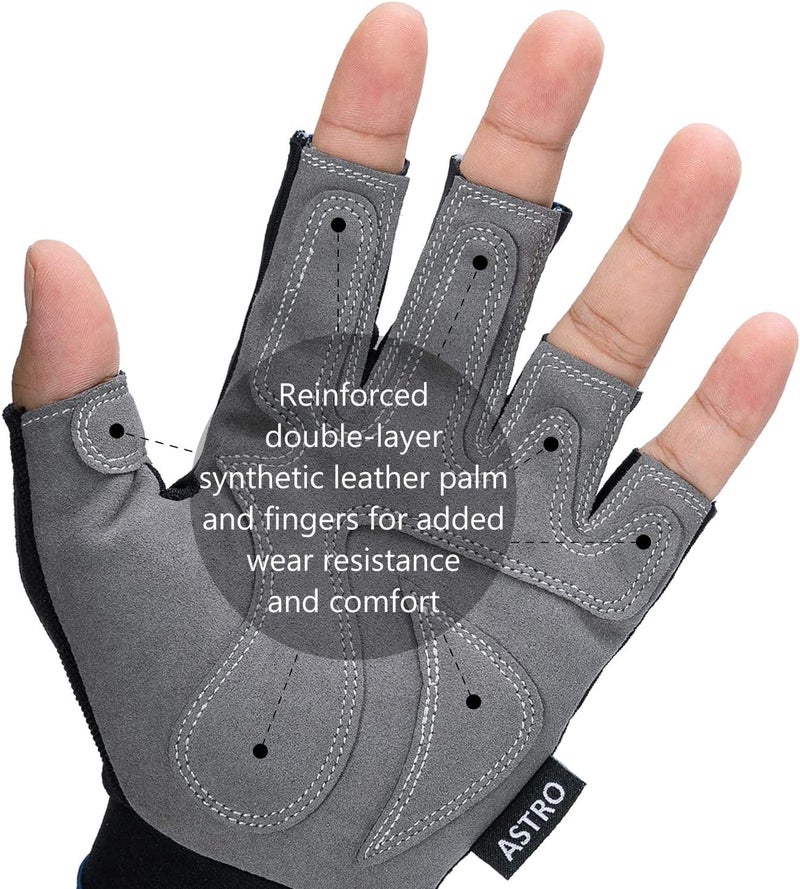 Bassdash Astro Heavy-Duty Sure Grip Fishing Gloves for Men and Women - Fingerless Design for Fishing, Kayaking, and Outdoor Activities - Image 4