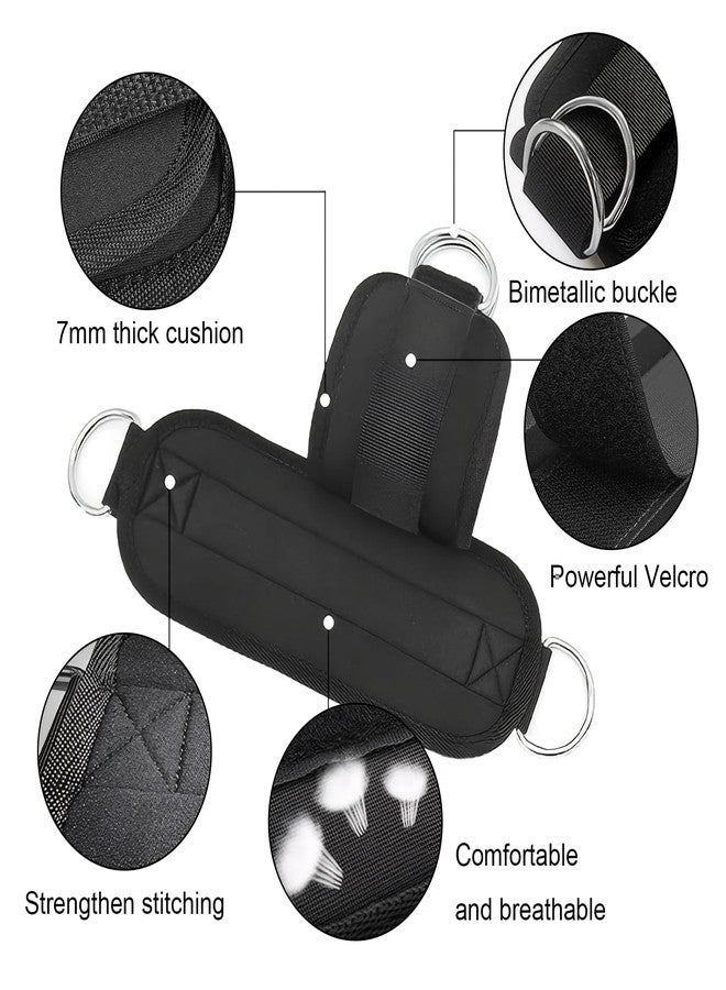 PKRFCJ 2 PCS Weightlifting Straps with D Ring,Adjustable Wrist Cuffs Gym,Padded Wrist Cuffs,for Cable Machines Strength Training Equipment,Black - Image 3