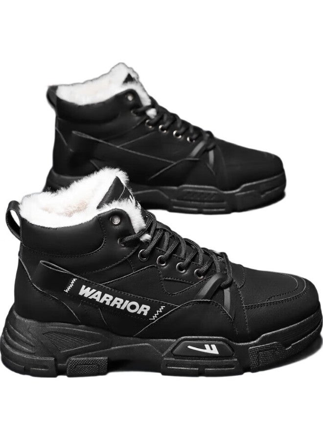 Pull Back Huili Men'S Martin Boots, Autumn And Winter Men'S Fleece-Lined Snow Boots, Warm Cotton Shoes, Hiking Work Boots, Gray, Size 41 - Image 2