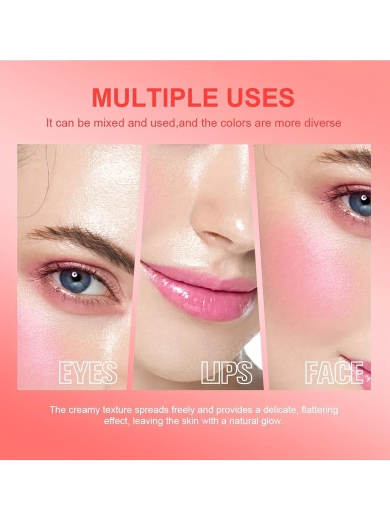 lakerain Hydrating Glow Blush Moisturizing Hydrating Long Lasting Multi Use Glow Blusher for Eyes Lips Face Waterproof Hydrating Glow Blush Stick Tinted Blush Cooling Jelly Stick Cream Blush Balm 02  - Image 2