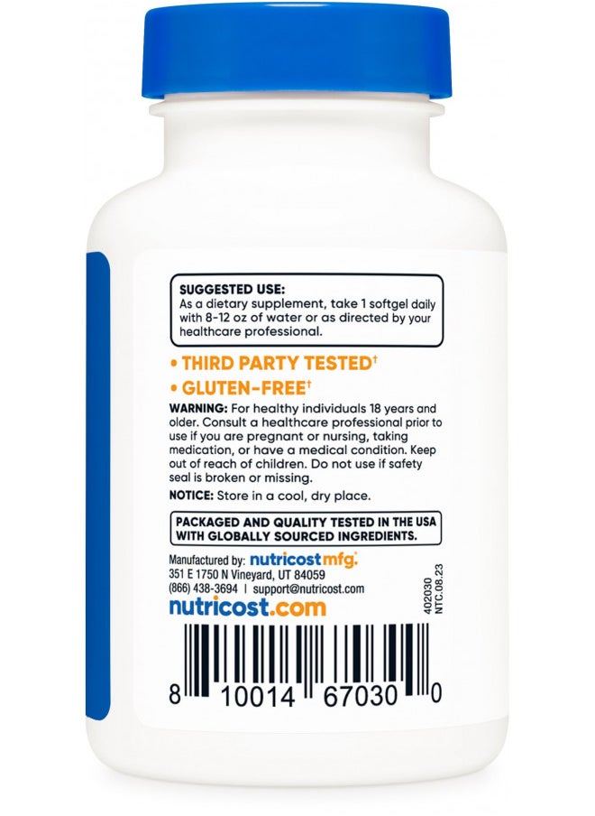 Nutricost - Nutricost Zeaxanthin with Lutein 20mg, 120 Softgels - Potent, Non-GMO, Gluten Free - Image 1