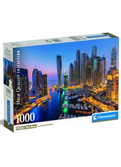 Clementoni Clementoni Puzzle HQC Dubai Marina+Poster 1000 Pieces | Jigsaw Puzzle | Puzzle for Adults | Challenging Puzzle | Perfect for Stress Reliever and Puzzle Lovers | Made in Italy  - Image 1