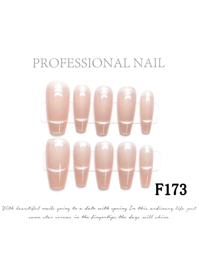 Binzo Beauty Press On Handmade Nails, 10pcs,Nails Art , Acrylic Nails, False Nails，Natually Nails - Image 1