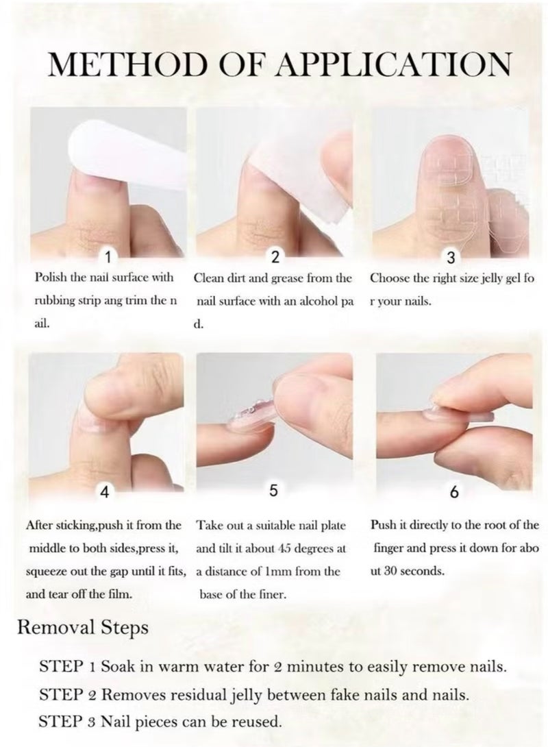 Binzo Beauty Press On Handmade Nails, 10pcs,Nails Art , Acrylic Nails, False Nails，Natually Nails - Image 5