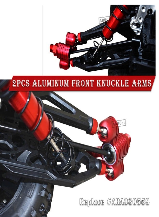 ARRCat Front Rear Knuckle Arms Upgrades Part for 1/5 Kraton 8S BLX,Outcast 8S BLX,Aluminum Front Rear Hubs Knuckle Arms Hop-up,Replace ARA330558 & ARA330565,Red (Front Rear 4Pcs) - Image 5