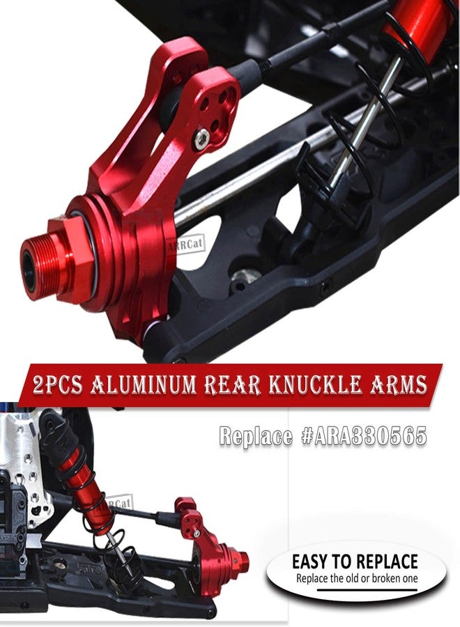 ARRCat Front Rear Knuckle Arms Upgrades Part for 1/5 Kraton 8S BLX,Outcast 8S BLX,Aluminum Front Rear Hubs Knuckle Arms Hop-up,Replace ARA330558 & ARA330565,Red (Front Rear 4Pcs) - Image 4