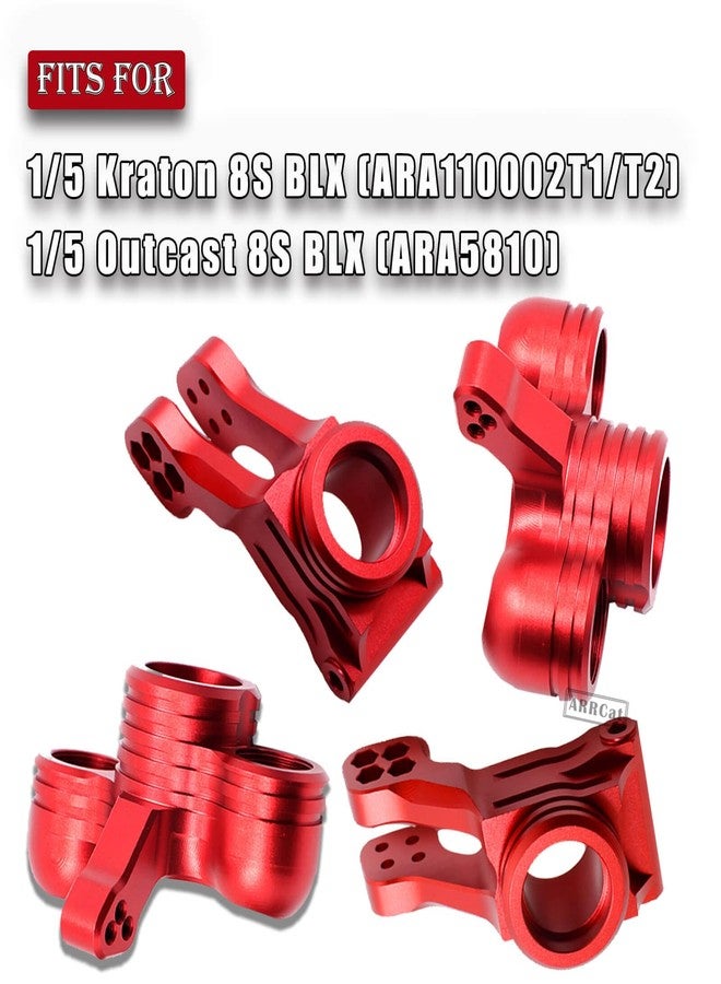 ARRCat Front Rear Knuckle Arms Upgrades Part for 1/5 Kraton 8S BLX,Outcast 8S BLX,Aluminum Front Rear Hubs Knuckle Arms Hop-up,Replace ARA330558 & ARA330565,Red (Front Rear 4Pcs) - Image 2