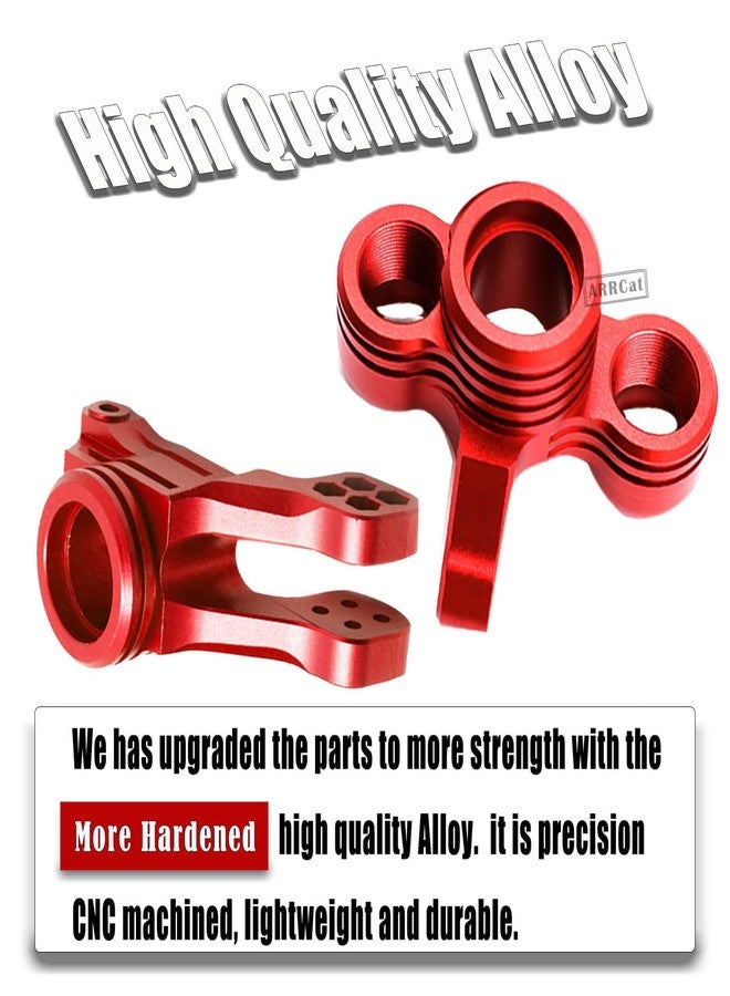 ARRCat Front Rear Knuckle Arms Upgrades Part for 1/5 Kraton 8S BLX,Outcast 8S BLX,Aluminum Front Rear Hubs Knuckle Arms Hop-up,Replace ARA330558 & ARA330565,Red (Front Rear 4Pcs) - Image 3