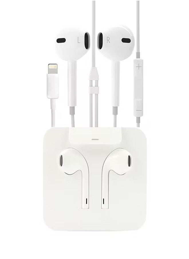 Generic - Lightning Headphones For Apple iPhone 7/8/X White - Image 1