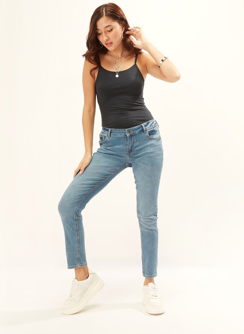 Lee Cooper Lee Cooper Full Length Plain Jeans with Pocket Detail and Belt Loops  - Image 2