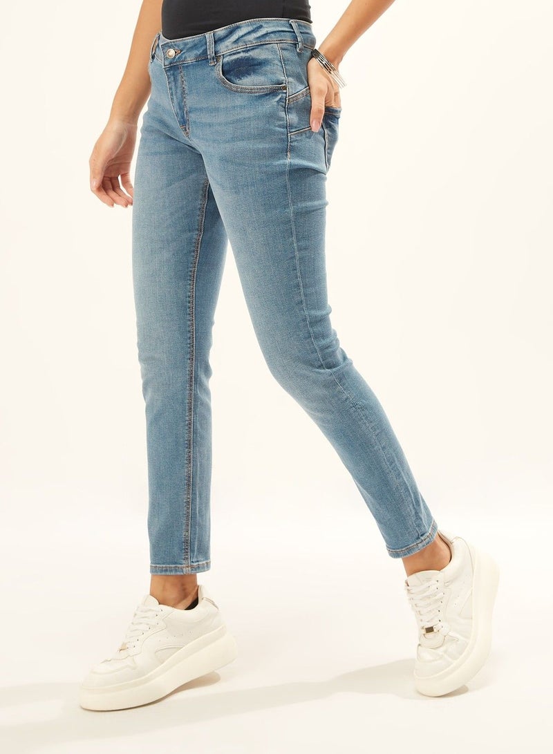 Lee Cooper Lee Cooper Full Length Plain Jeans with Pocket Detail and Belt Loops  - Image 1