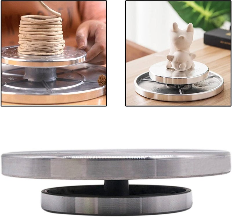 كلاراكو عجلة تشكيل فخارية يدوية مزدوجة الجوانب، قرص دوار لتشكيل الطين الخزفي، أدوات حرفية، 18 سم - Image 5