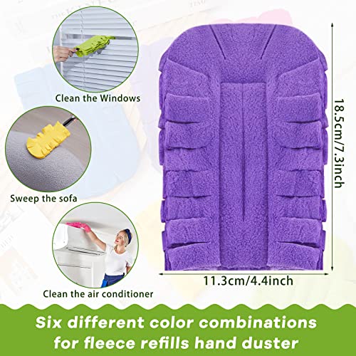 Zubebe 12 Pcs Duster Refill Reusable Fleece Duster Refills Feather Flat Dusters Multi Surface Washable Cleaning Pads Tools for Home, Blinds, Car, Pet, Furniture, Fans (Dark Color) - Image 2