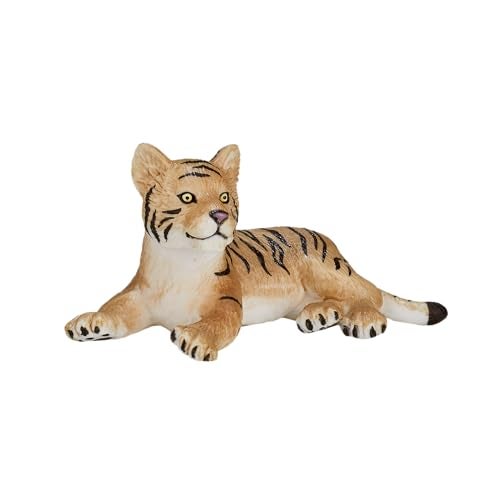 MOJO Tiger Cub Lying Down Realistic International Wildlife Hand Painted Toy Figurine - Image 1