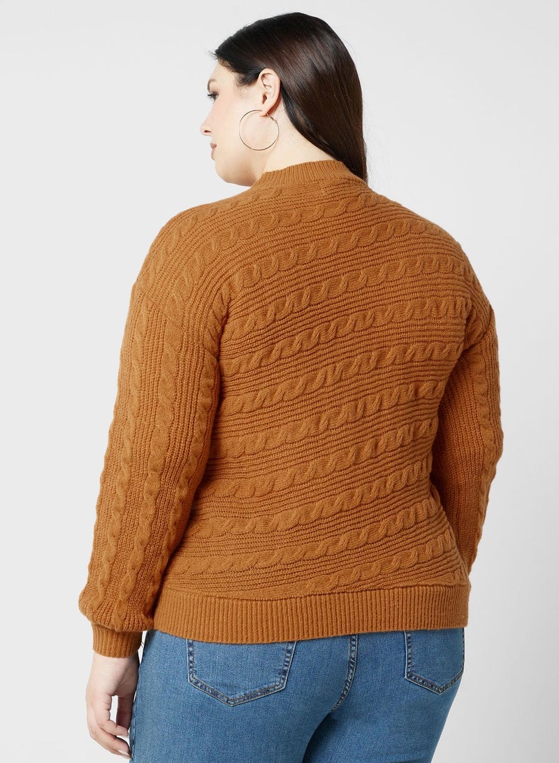 Ella Plus Textured Detail High Neck Sweater  - Image 2