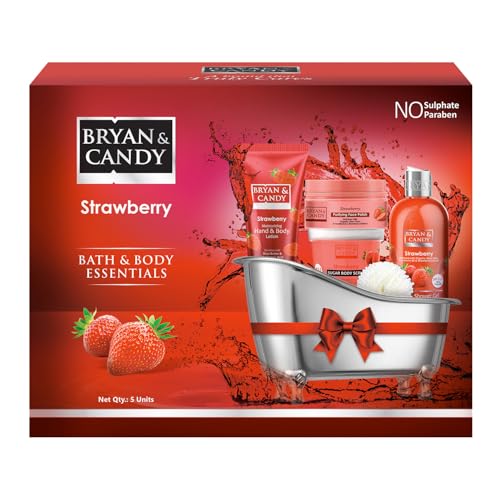 BRYAN  CANDY Strawberry Bath Gift Set for Women - Spa Baskets and Gift Boxes With Bath Sets - Image 1