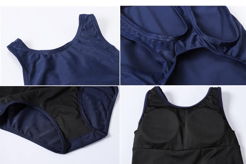 J·E Sterguard J.E Sterguard Athletic Girls' One Piece Swimsuit Have Removable Bra Padded and Lining Girls Bathing Suits Pro for Practice and Competition Girl Navy Blue Swimsuits Size 12-14 1286-3 - Image 5