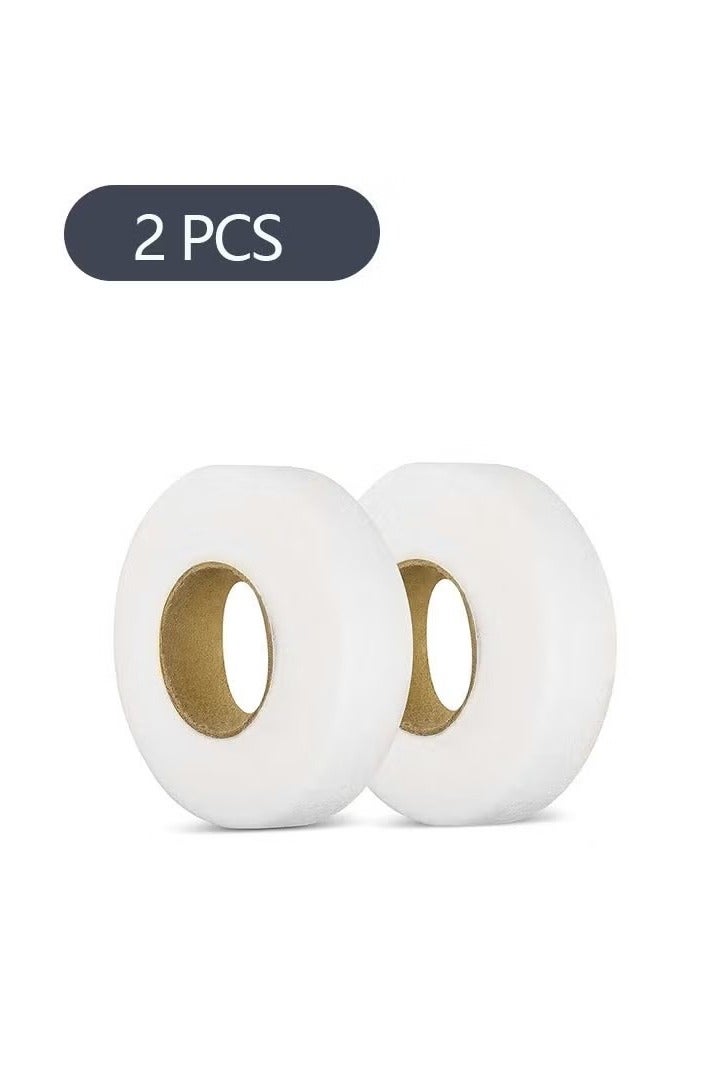 2-Roll Double Sticky Iron-On Fabric Tape, White Iron-On Fabric Tape Heavy Duty Fusible Adhesive Hemming Strip to Repair Curtains Clothes Pants Pillow Case, No Sewing (0.78-inch, 70 Yard) - Image 1