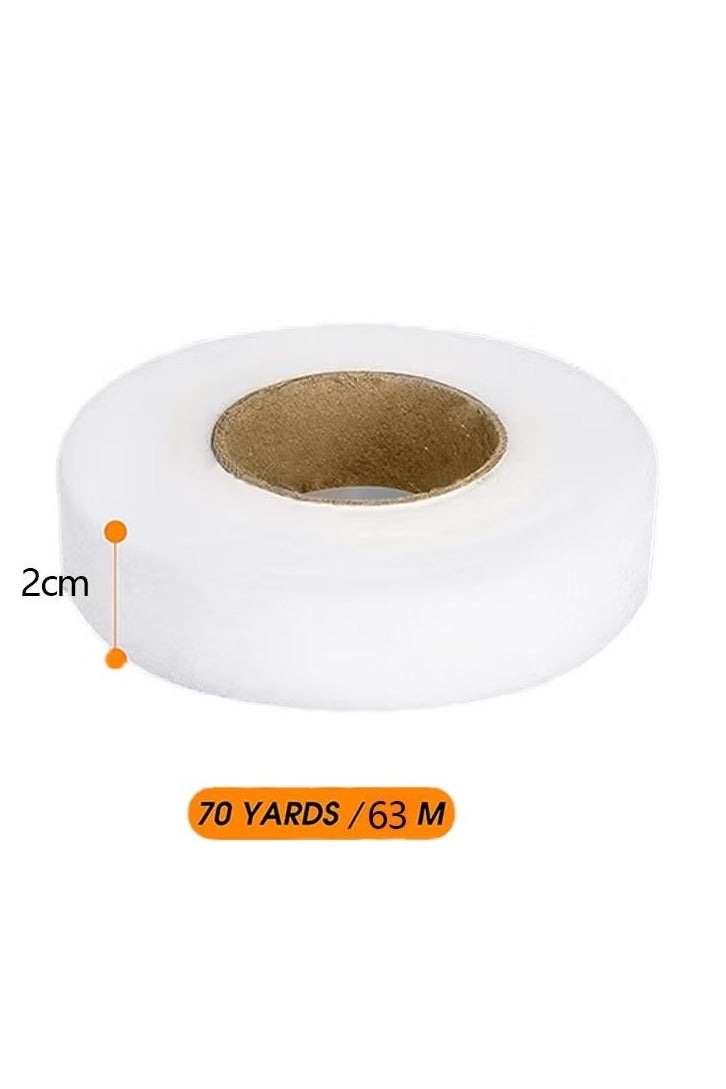 2-Roll Double Sticky Iron-On Fabric Tape, White Iron-On Fabric Tape Heavy Duty Fusible Adhesive Hemming Strip to Repair Curtains Clothes Pants Pillow Case, No Sewing (0.78-inch, 70 Yard) - Image 2