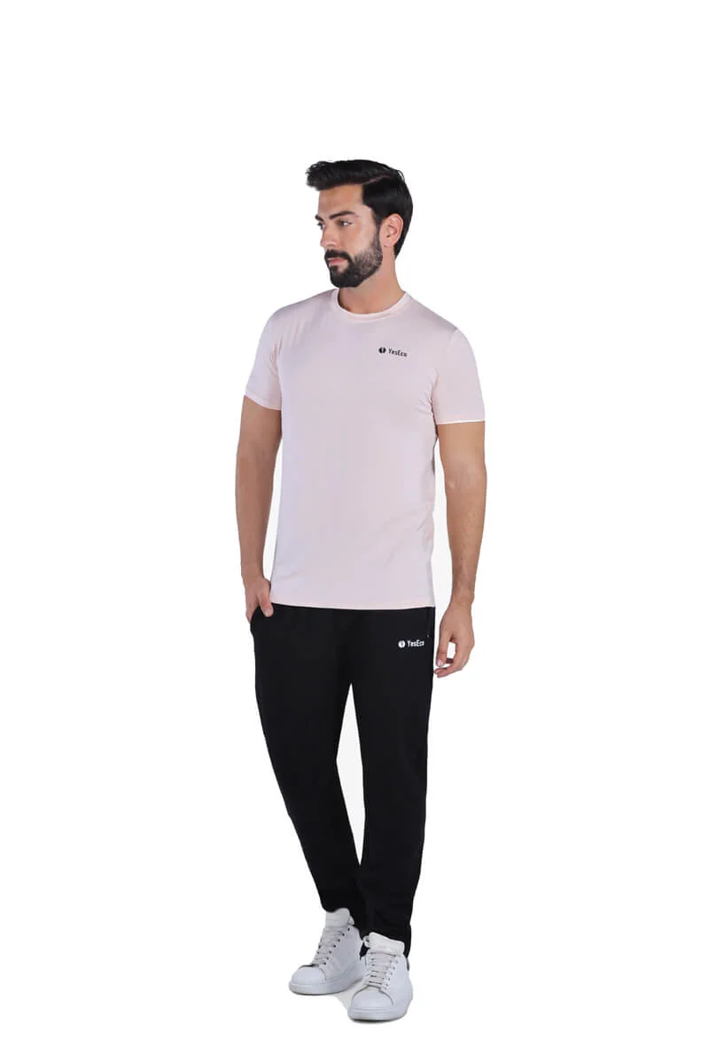 ياسيكو YesEco Men’s Black Track Pants – Soft, Stretchable Bamboo Viscose Activewear – Lightweight, Breathable, Sustainable Joggers for Gym, Travel, or Lounge (Only Pants)
