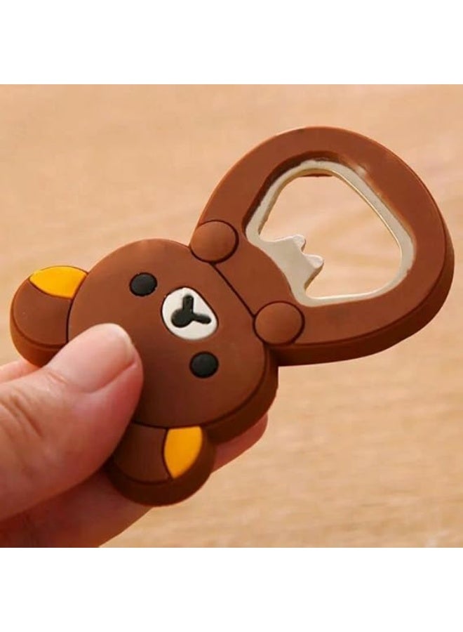 4PCS Fridge Magnet Silicone Animal Personality Bottle Opener, Cute Cartoon Kitchen Tool - Image 2