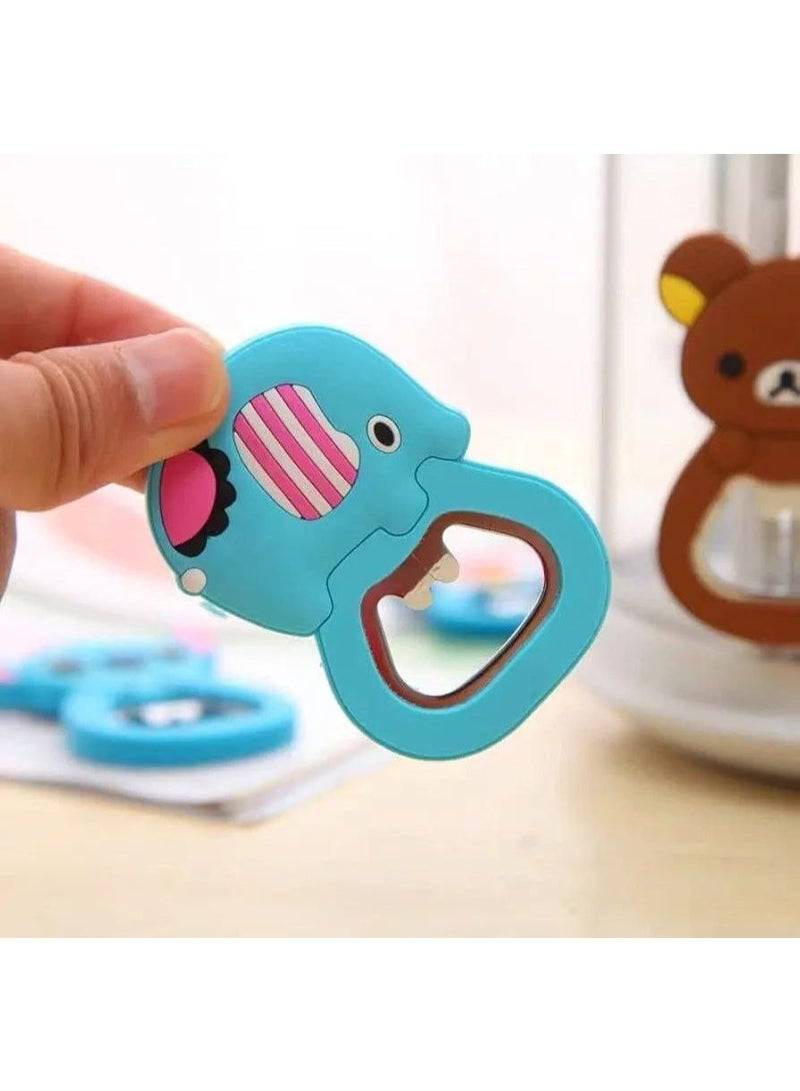 4PCS Fridge Magnet Silicone Animal Personality Bottle Opener, Cute Cartoon Kitchen Tool - Image 4
