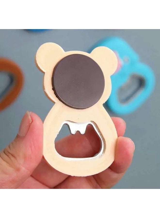 4PCS Fridge Magnet Silicone Animal Personality Bottle Opener, Cute Cartoon Kitchen Tool - Image 3