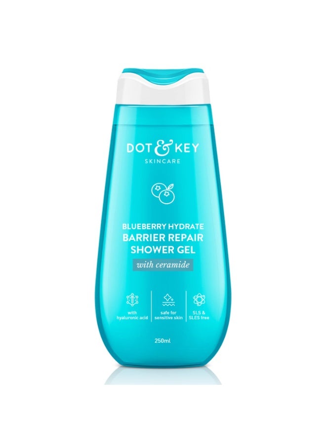 Dot & Key Blueberry Hydrate Barrier Repair Shower Gel | Sulphate Free & Non Drying | Body Wash For Sensitive, Dry & Normal Skin | 250ml - Image 1
