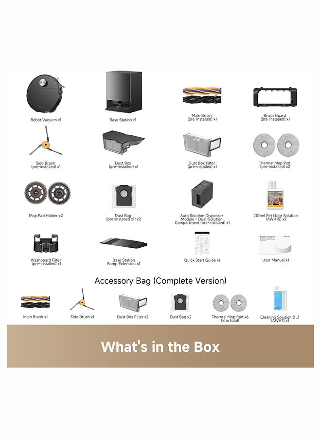 DREAME X60 Ultra Complete Robot Vacuum and Mop, 7.95cm Ultra-Thin Design, 8.8cm Obstacle Clearing, 35kPa Suction, Self Emptying&Refilling, Mop Self-Cleaning, 100% Detangling, 280+ Obstacle Avoidance 75 W X60 Black white - Image 2