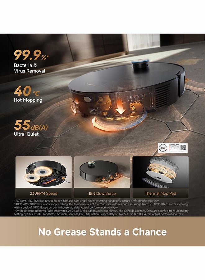 DREAME X60 Ultra Complete Robot Vacuum and Mop, 7.95cm Ultra-Thin Design, 8.8cm Obstacle Clearing, 35kPa Suction, Self Emptying&Refilling, Mop Self-Cleaning, 100% Detangling, 280+ Obstacle Avoidance 75 W X60 Black white - Image 5