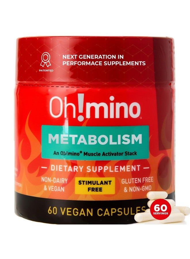 Oh!mino مكمل دعم الأيض Oh!mino لتحويل الدهون إلى طاقة بكفاءة مع L-Carnitine وPhenylcapsaicin وفيتامين B3 - خالي من التوتر، خالي من المنبهات، نباتي، كبسولات خالية من الألبان (60 حصة) - Image 1