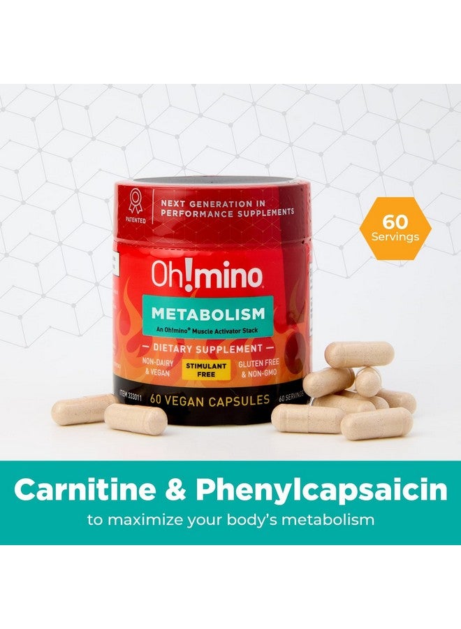Oh!mino مكمل دعم الأيض Oh!mino لتحويل الدهون إلى طاقة بكفاءة مع L-Carnitine وPhenylcapsaicin وفيتامين B3 - خالي من التوتر، خالي من المنبهات، نباتي، كبسولات خالية من الألبان (60 حصة) - Image 5