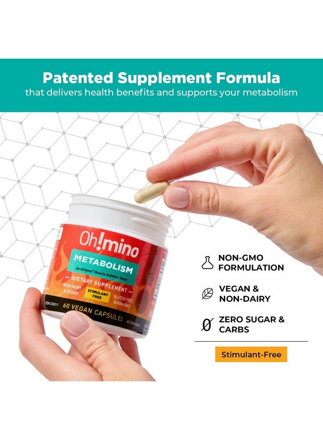 Oh!mino مكمل دعم الأيض Oh!mino لتحويل الدهون إلى طاقة بكفاءة مع L-Carnitine وPhenylcapsaicin وفيتامين B3 - خالي من التوتر، خالي من المنبهات، نباتي، كبسولات خالية من الألبان (60 حصة) - Image 3