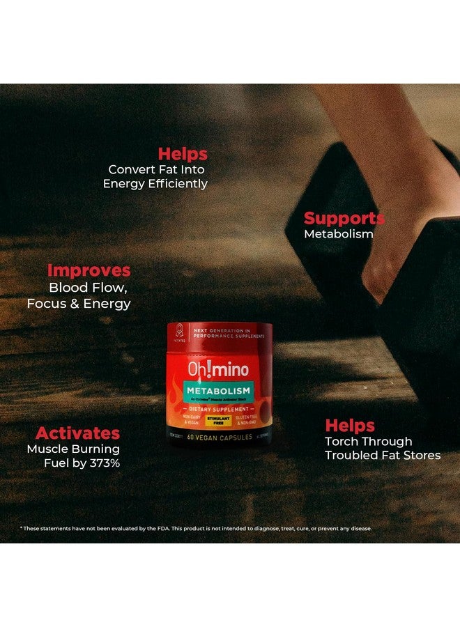Oh!mino مكمل دعم الأيض Oh!mino لتحويل الدهون إلى طاقة بكفاءة مع L-Carnitine وPhenylcapsaicin وفيتامين B3 - خالي من التوتر، خالي من المنبهات، نباتي، كبسولات خالية من الألبان (60 حصة) - Image 4