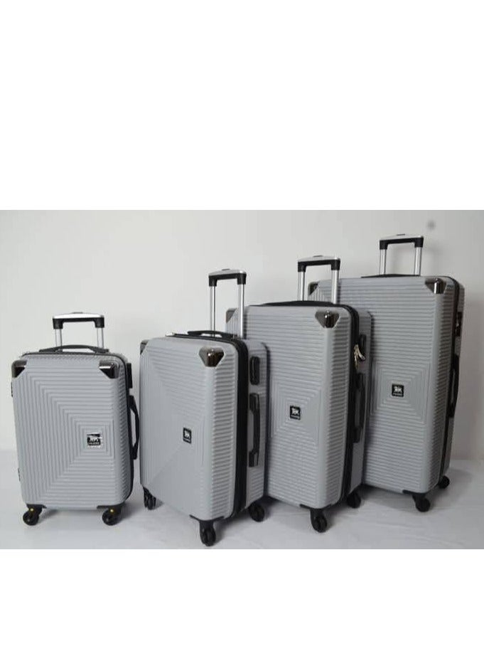 4 Pieces Travel Bag Set Sizes 18/20/24/24 Meets All Needs Made of Fiber Divided Inside Lined Unique and Distinctive Experience Polyethylene PE Silver Color - Image 2